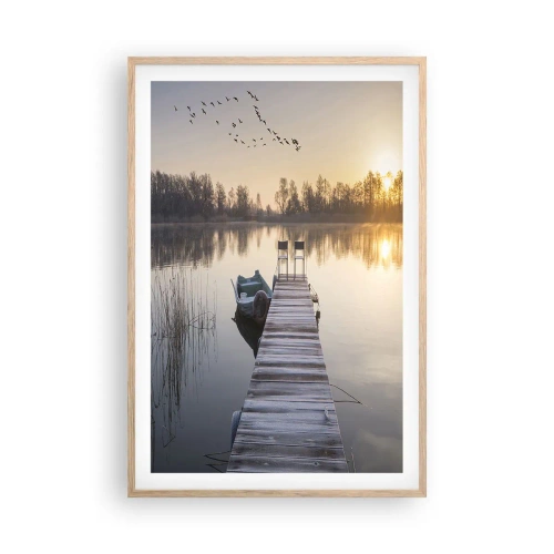 Affisch i ram av ljusek - Kommer tillbaka om en viss tid - 61x91 cm