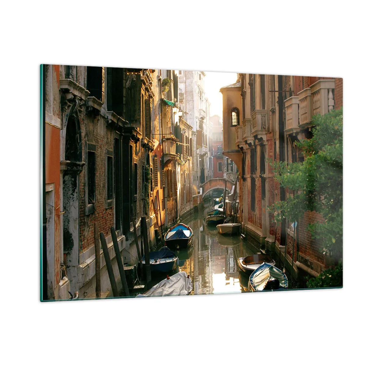 Glastavla - Bild på glas - På en gränd i Venedig - 120x80 cm