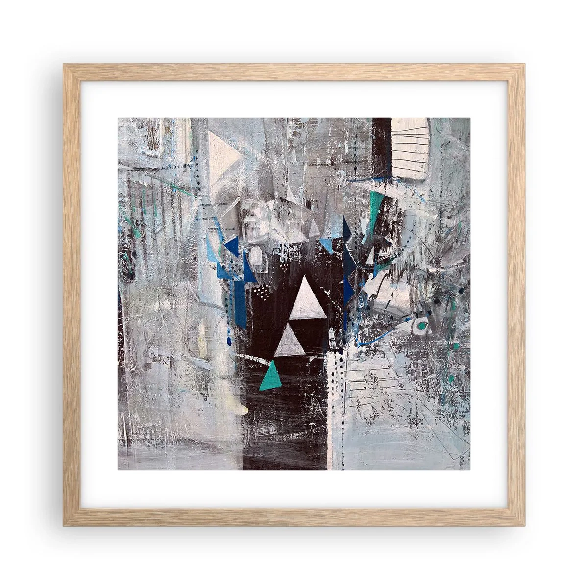 Affisch i ram av ljusek - Trianglarnas överordnade ordning - 40x40 cm