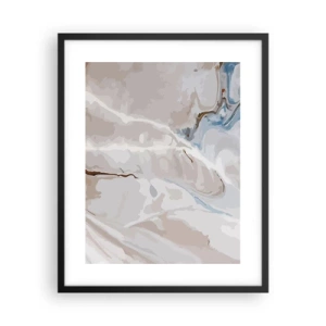 Affisch i svart ram - Blåa meanderlopp under vithet - 40x50 cm