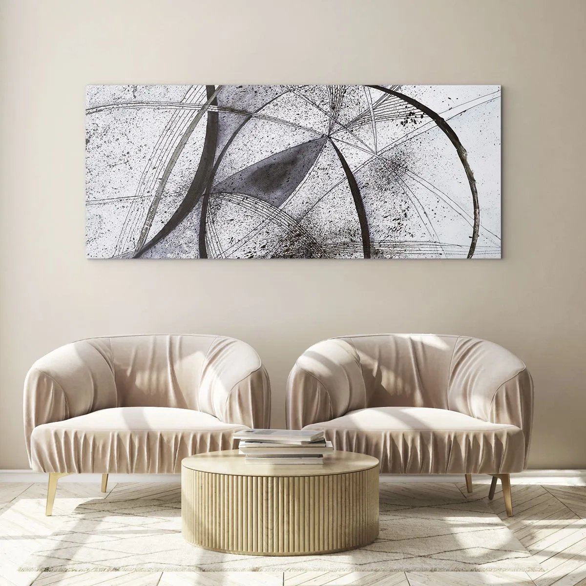 Glastavla - Bild på glas - Futuristisk fantasi - 90x30 cm