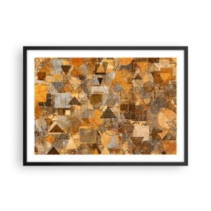 Affisch i svart ram - Värld infattad i form - 70x50 cm