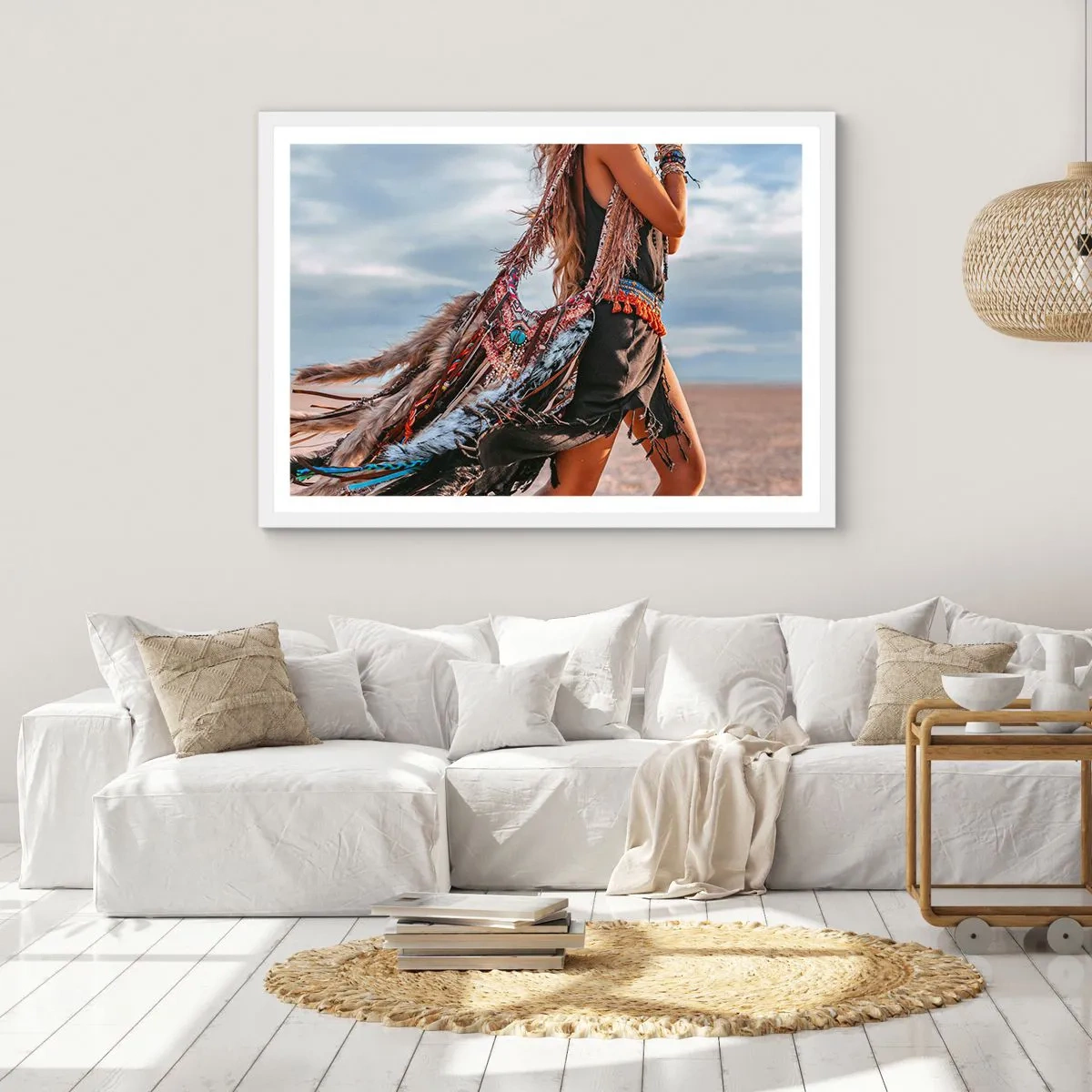 Affisch i vit ram - Shamanens flicka - 100x70 cm