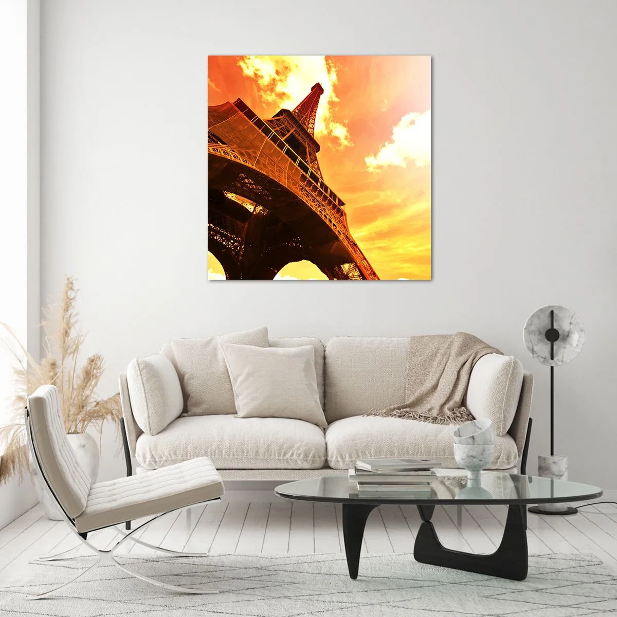 Glastavla - Bild på glas - Monumentalt, ty solförgyllt - 50x50 cm