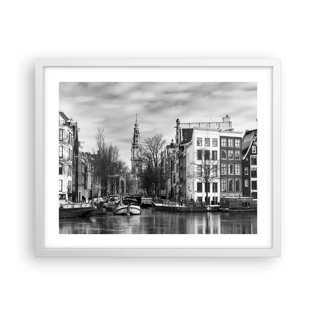 Affisch i vit ram - Amsterdam stämning - 50x40 cm