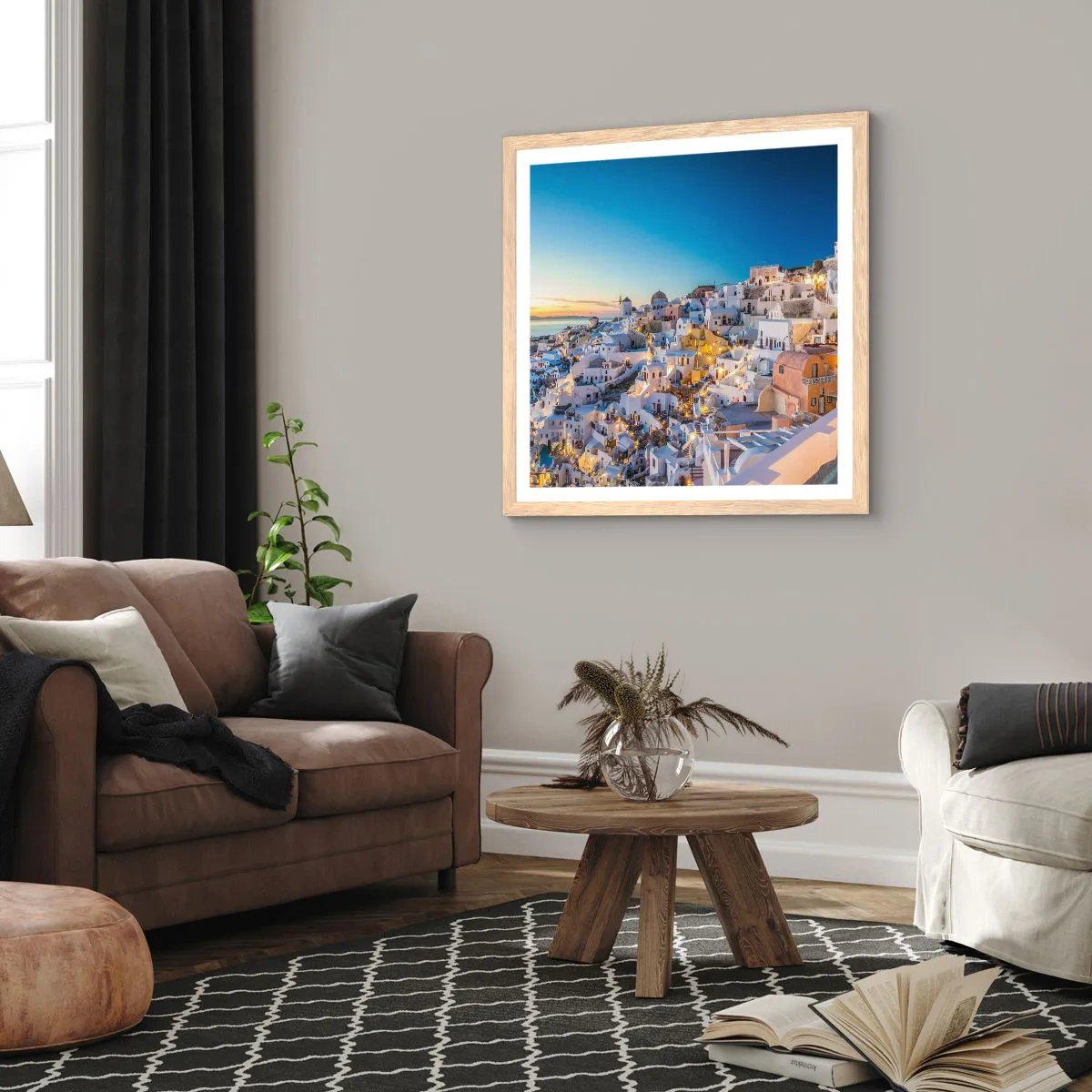 Affisch i ram av ljusek - Grekhetens essäns - 30x30 cm