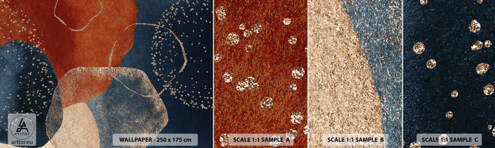 Fototapet Prov Standard Eco - Existensens lätthet - Abstraktion, Bit, Modern konst - 100x30 cm