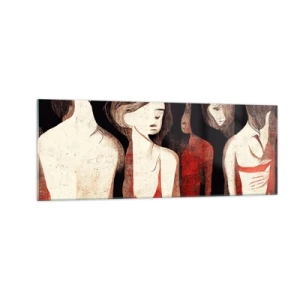 Glastavla - Bild på glas - Madonnor av mörker - 140x50 cm