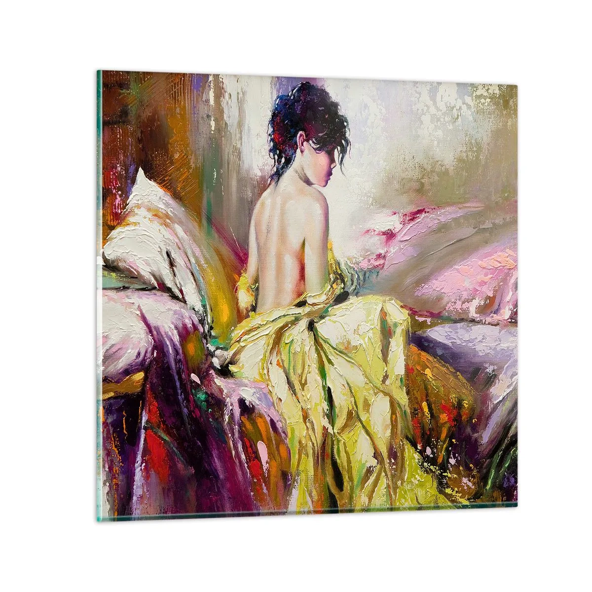 Glastavla - Bild på glas - Mellan munnen och glaskanten - 30x30 cm