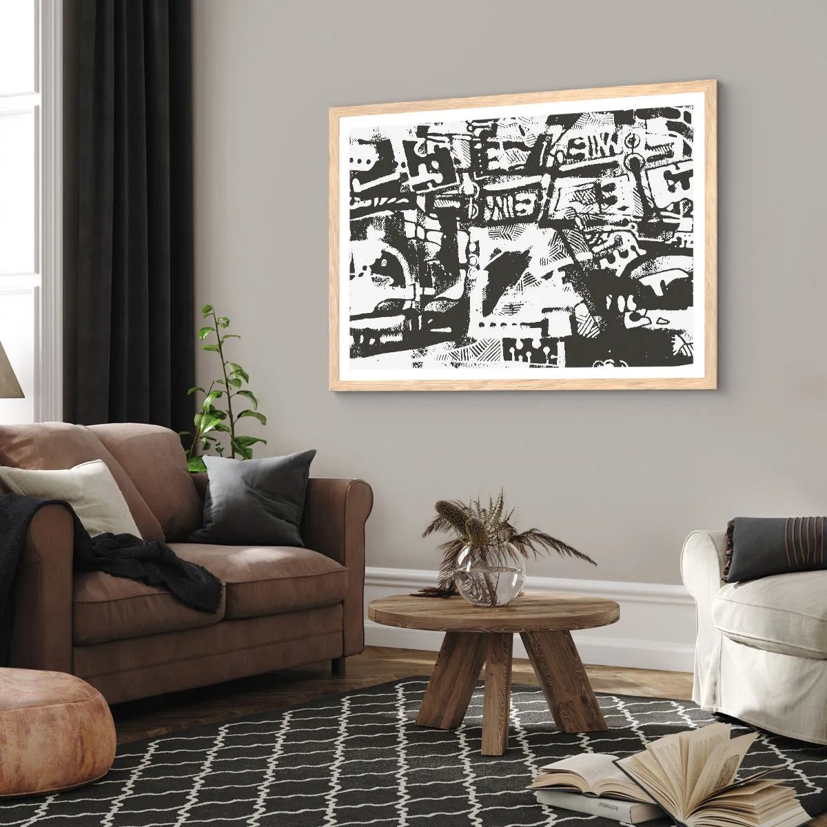 Affisch i ram av ljusek - Ordning eller kaos? - 100x70 cm