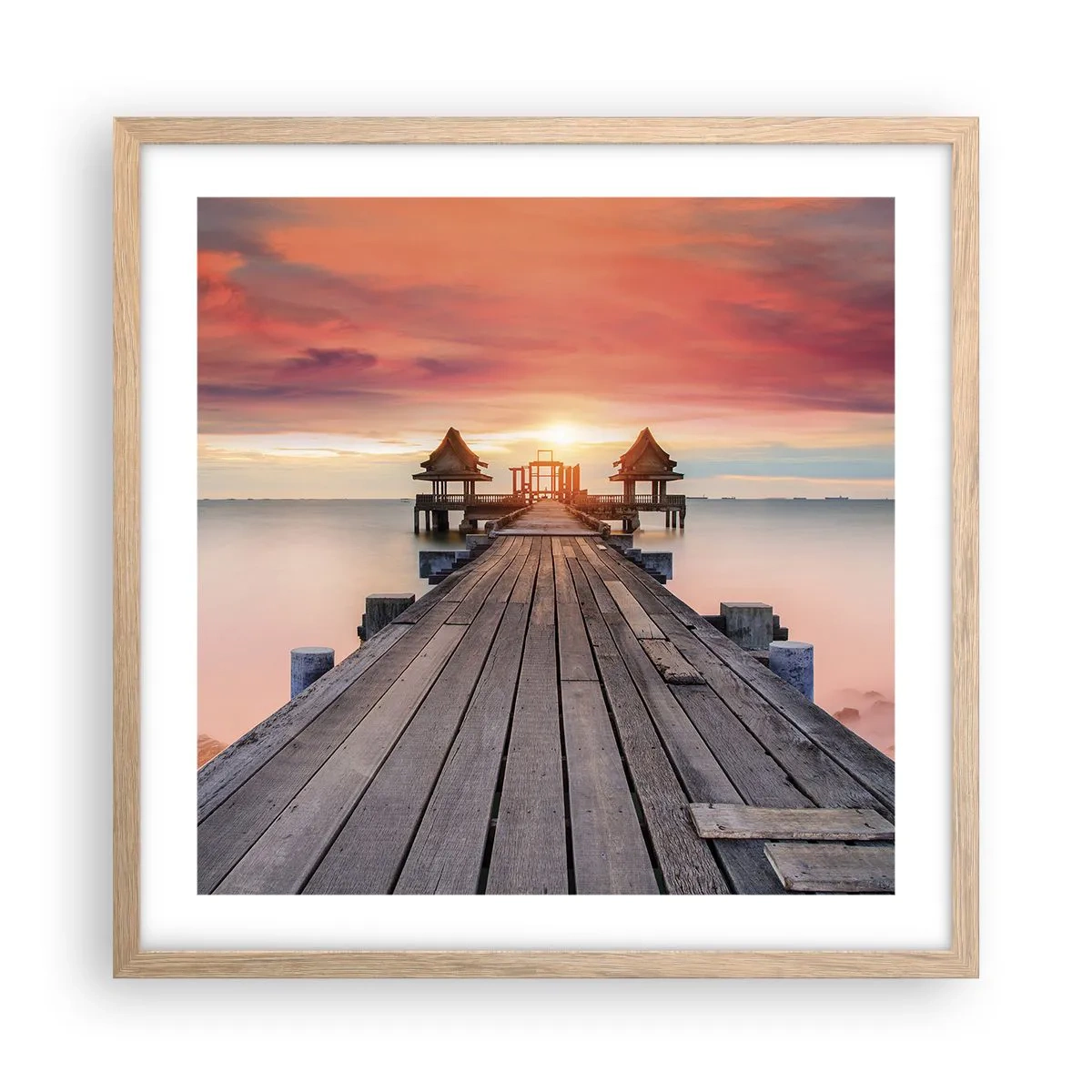 Affisch i ram av ljusek - Skymning i öst - 50x50 cm