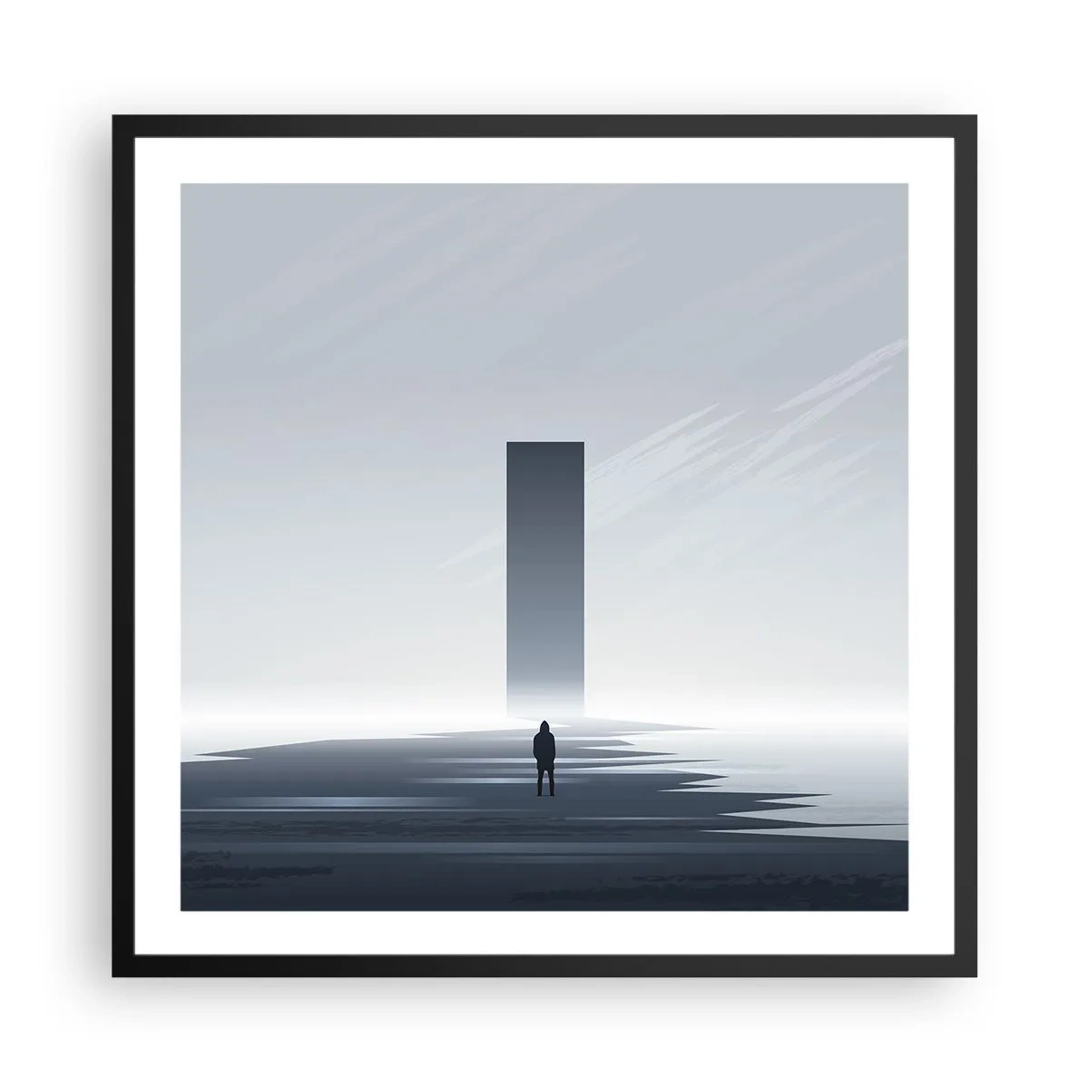 Affisch i svart ram - Möjlighet eller hot? - 60x60 cm