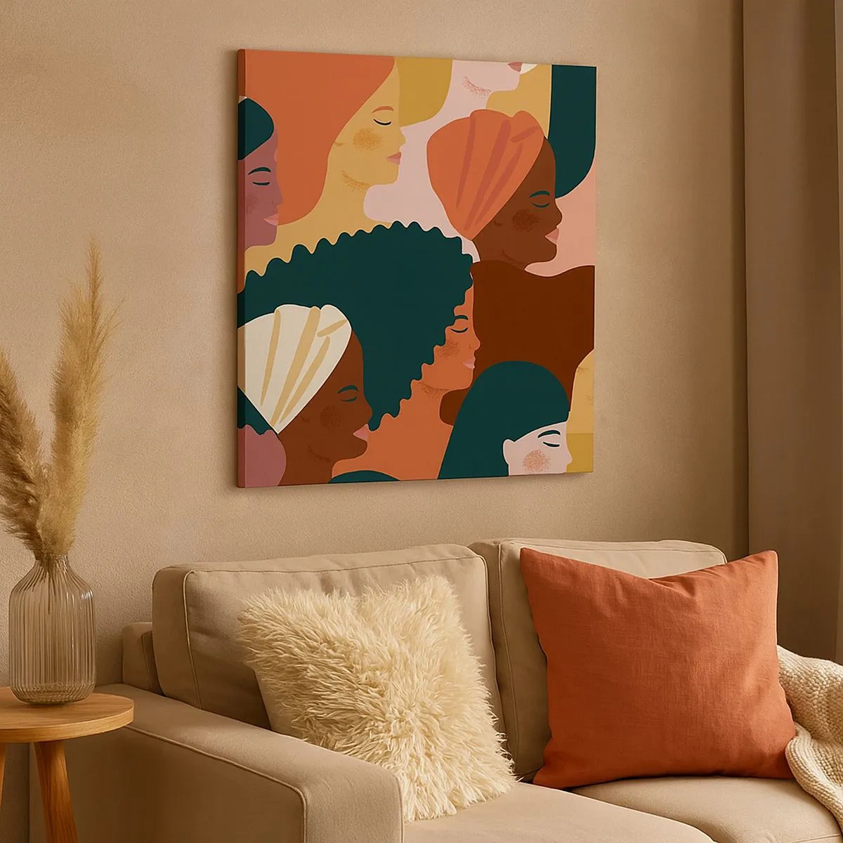 Canvastavla - Bild på duk - Endast kvinnlighet - 30x30 cm