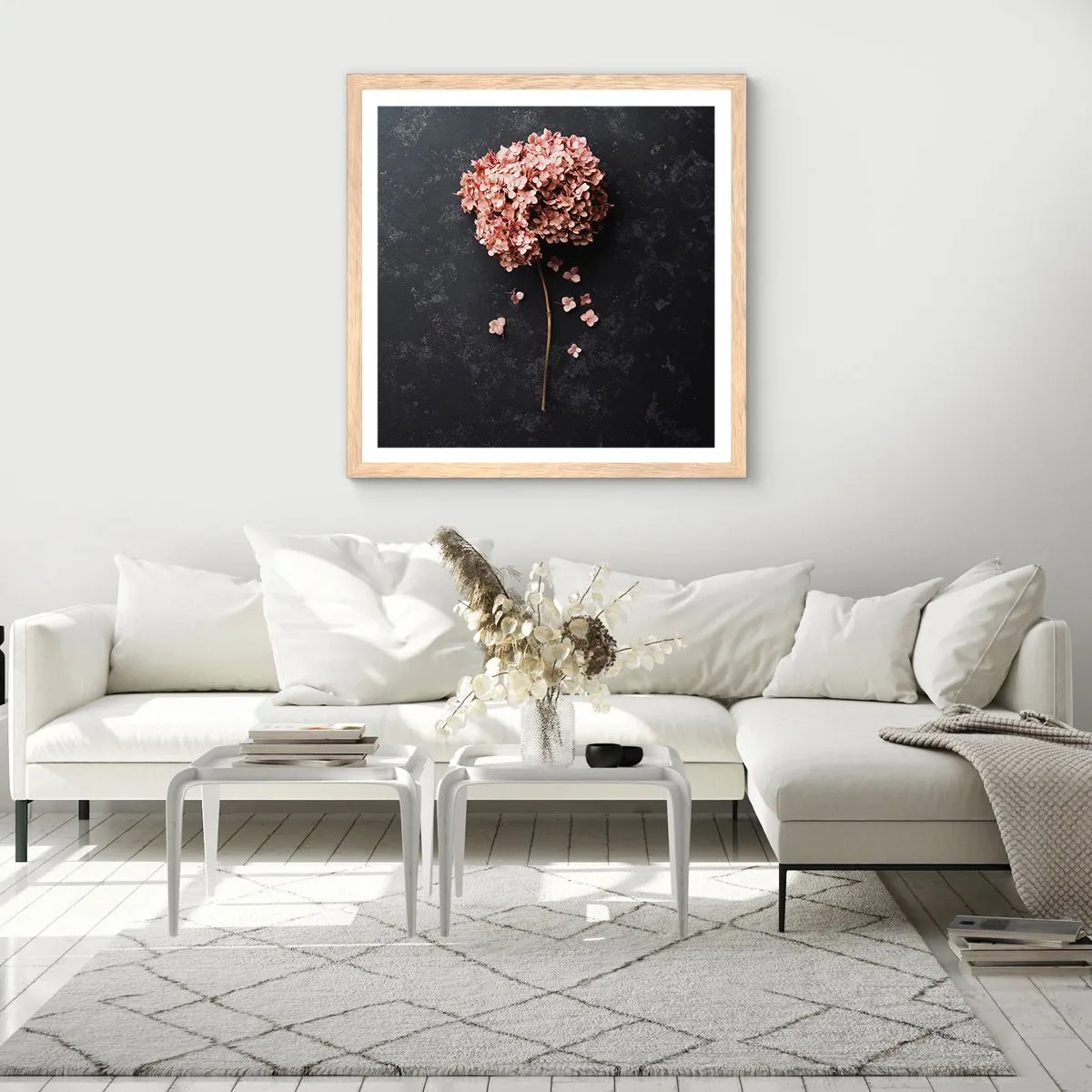 Affisch i ram av ljusek - Ett verkligt romantiskt tecken - 50x50 cm