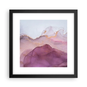 Affisch i svart ram - Lila och violett vågor - 30x30 cm