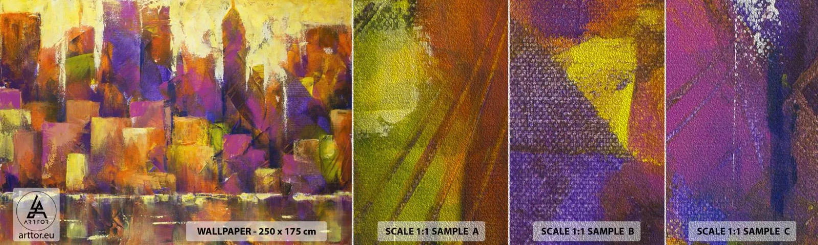 Provbit av fototapet Premium Sand - Metropolis komposition - Abstraktion, Bit, Modern konst - 100x30 cm