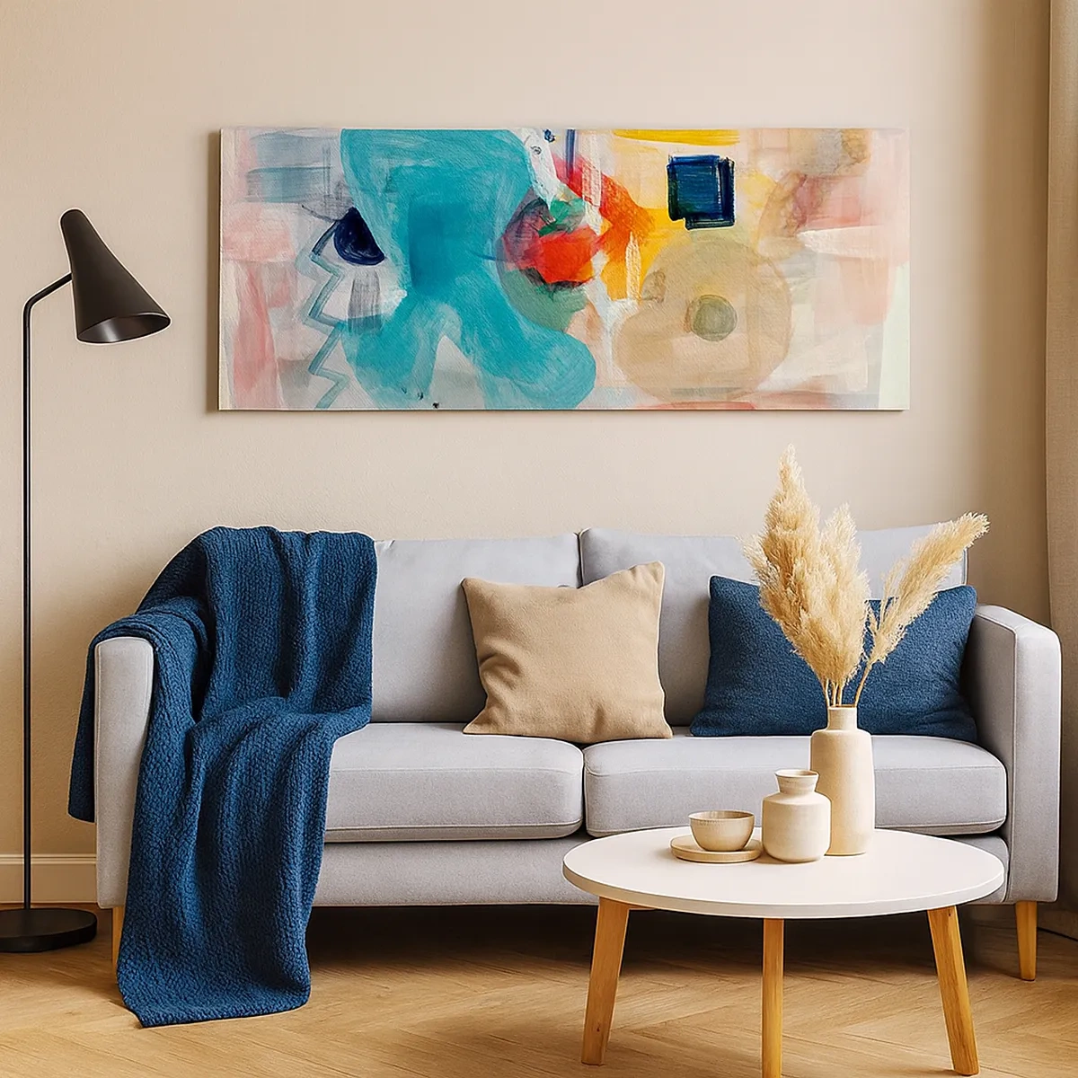 Canvastavla - Bild på duk - Ett färgglatt spel - 30x30 cm