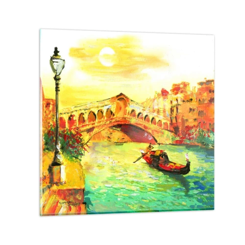 Glastavla - Bild på glas - De förälskades pilgrimståg - 40x40 cm