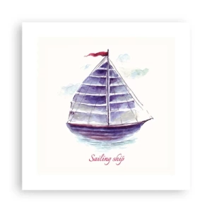 Affisch - Fulla seglar och lugnt vatten - 40x40 cm