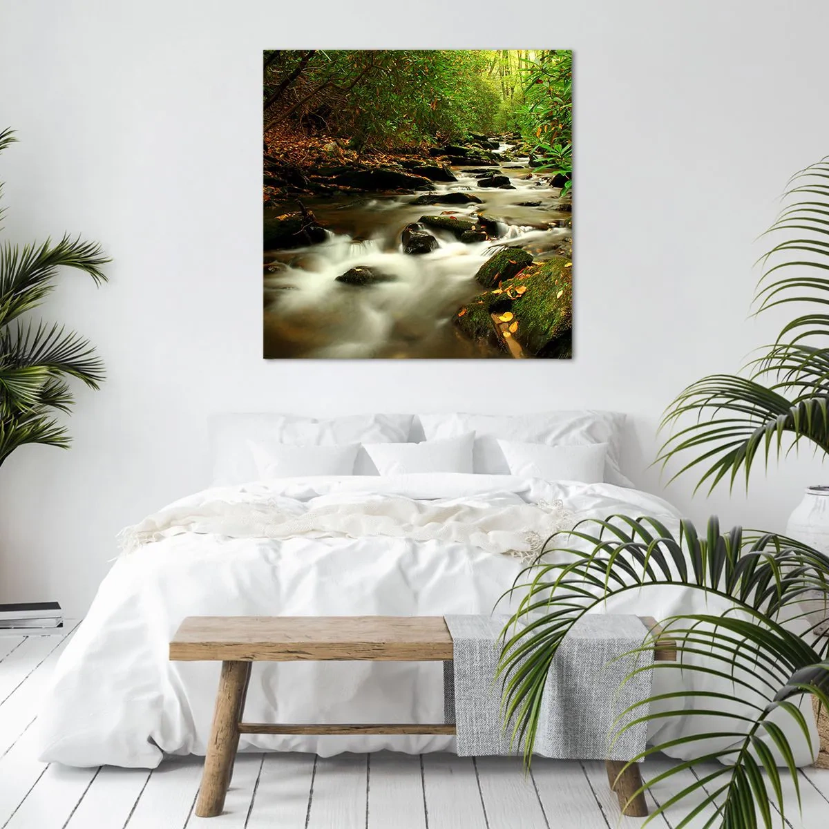 Canvastavla - Bild på duk - Som flytande silver - 40x40 cm