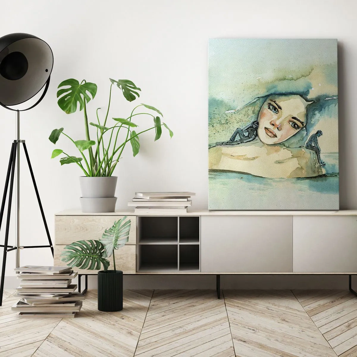 Canvastavla - Bild på duk - Am I blue? - 50x70 cm