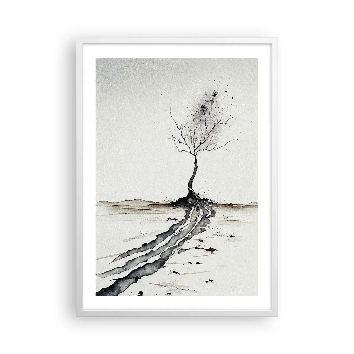 Affisch i vit ram - Vinterns melankoli - 50x70 cm