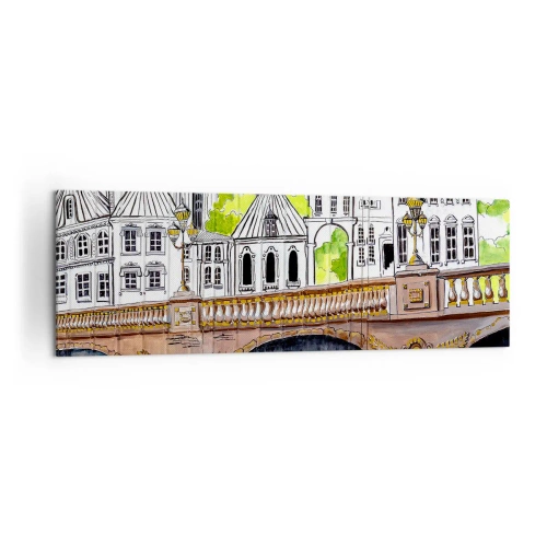 Canvastavla - Bild på duk - Stad som målad - 160x50 cm