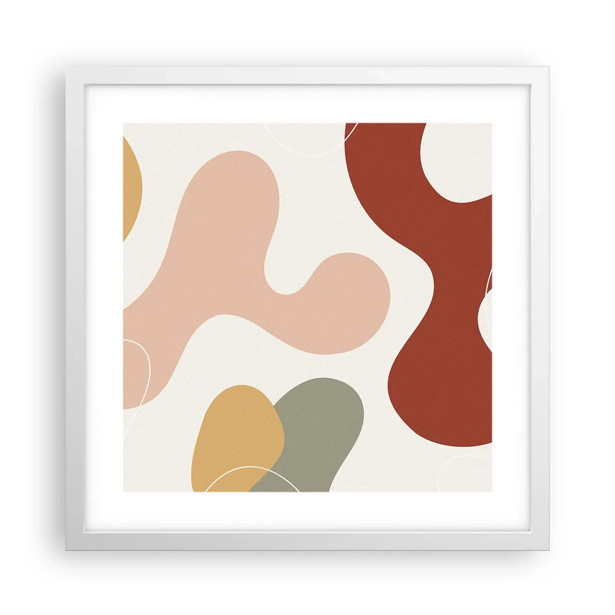 Affisch i vit ram - Ornamental zig-zack? - 40x40 cm