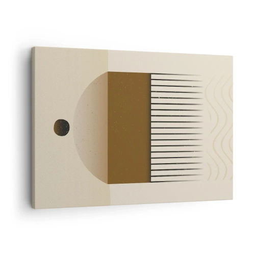 Canvastavla - Bild på duk - Abstrakt geometrisk komposition i beige och bruna toner - 70x50cm - Olika tillstånd - Modern väggdekoration för vardagsrum och sovrum ARTTOR