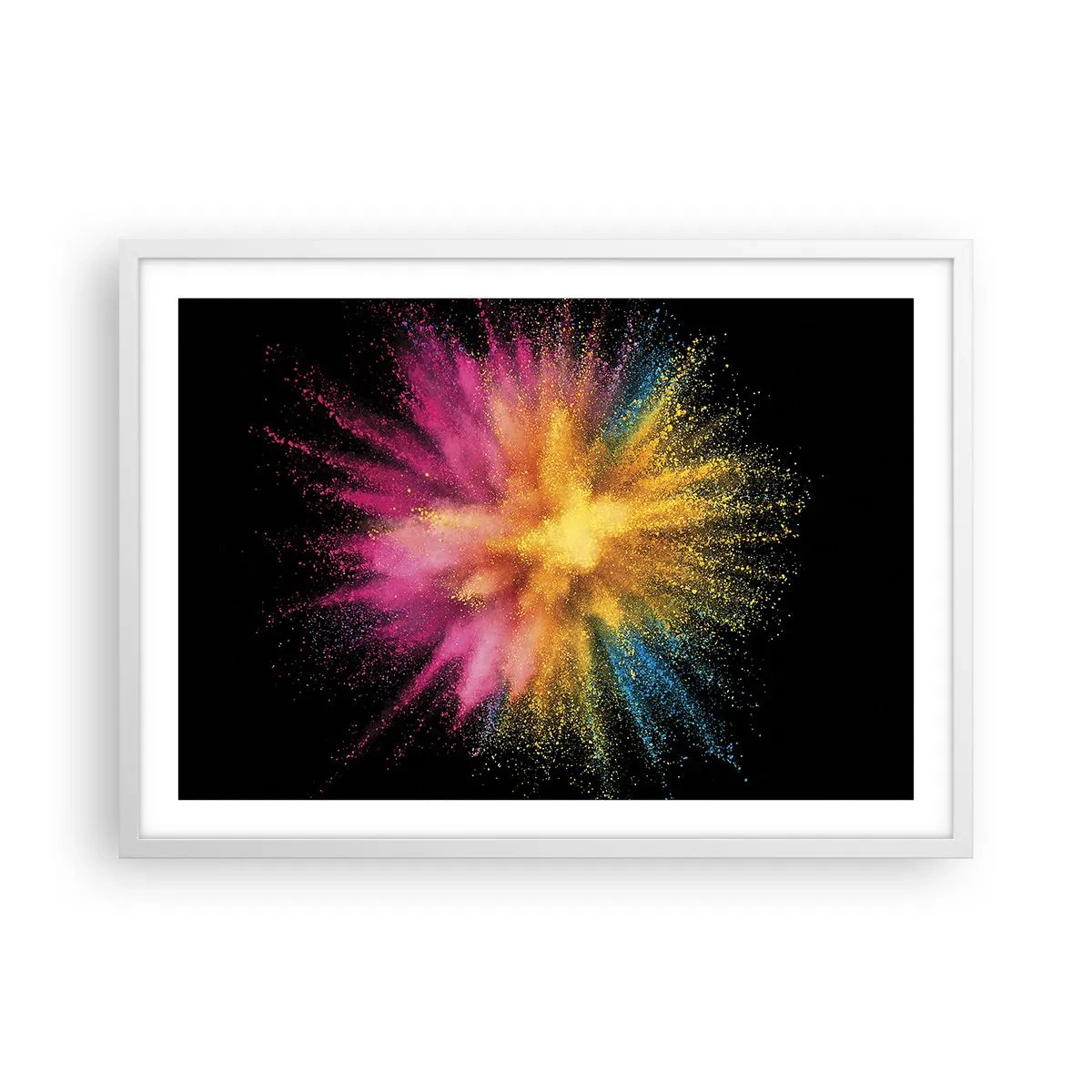 Affisch i vit ram - Färgerna föds  - 70x50 cm