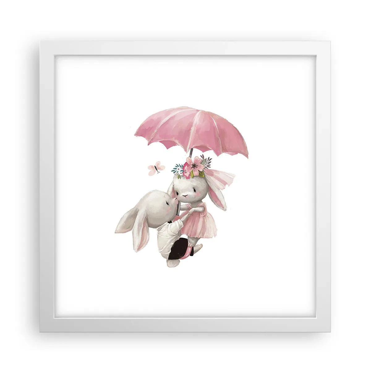 Affisch i vit ram - Det är just kärlek - 30x30 cm