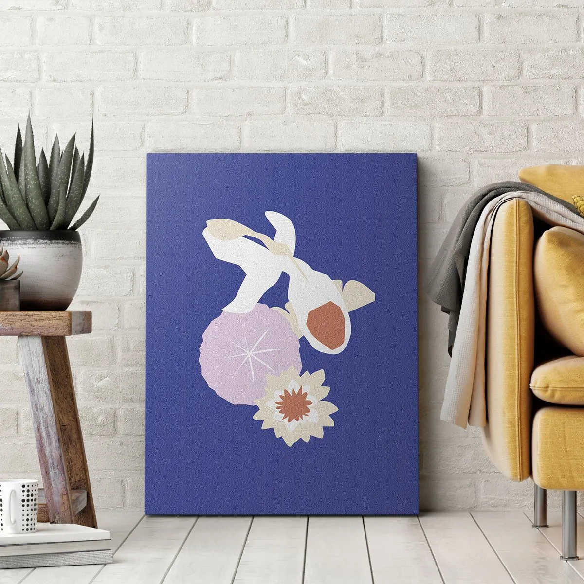 Canvastavla - Bild på duk - Sammansättning av blommor och knoppar - 70x100 cm