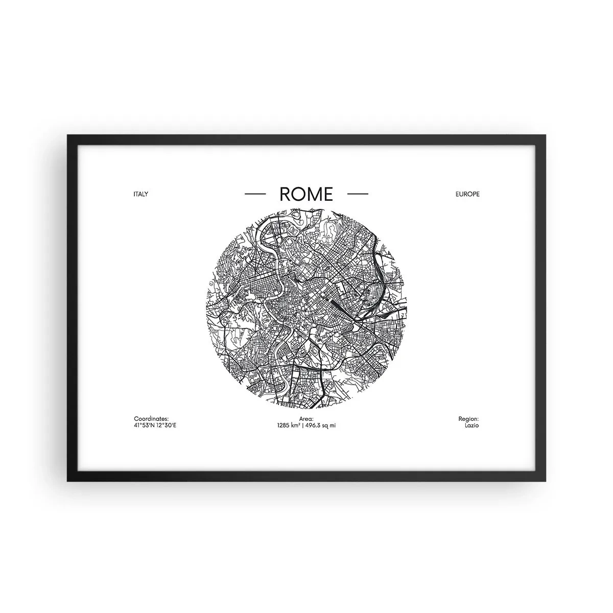 Affisch i svart ram - Roms anatomi - 70x50 cm