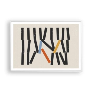 Affisch i vit ram - Domino - komposition - 100x70 cm