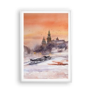 Affisch i vit ram - Kunglig solnedgång - 70x100 cm