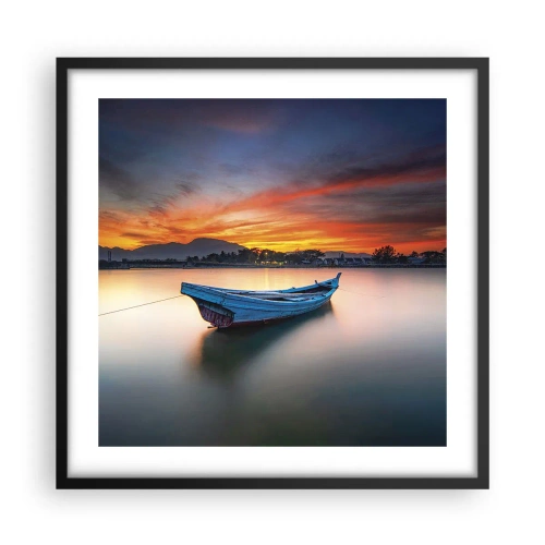 Affisch i svart ram - Det kommer en god natt - 50x50 cm