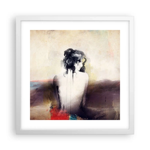 Affisch i vit ram - Moderata linjer, ovala former - 40x40 cm