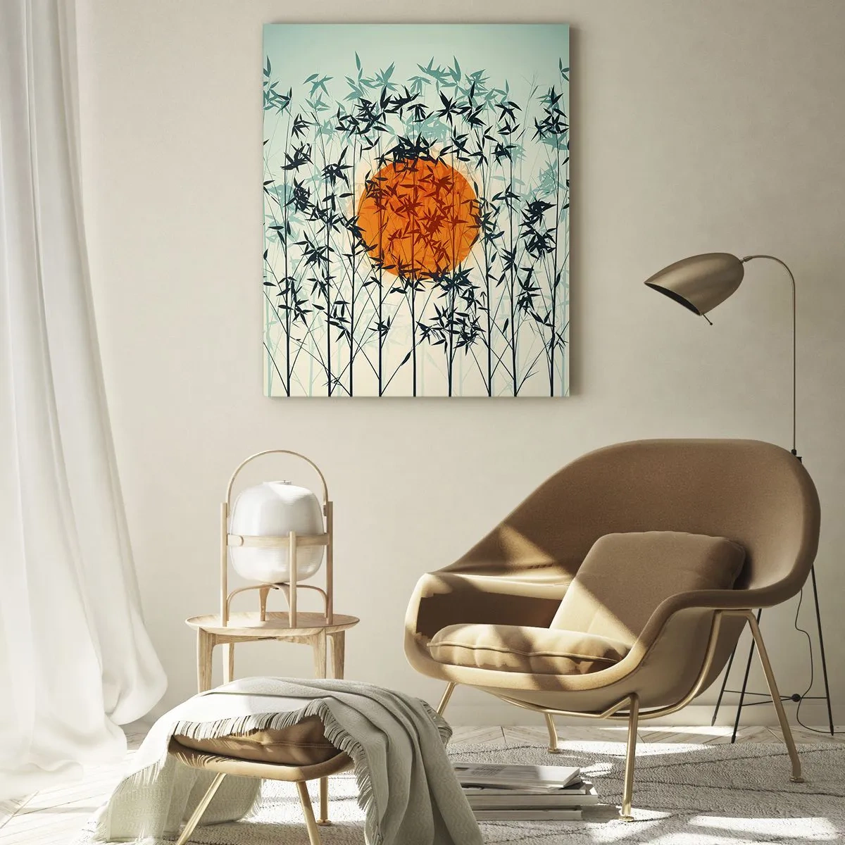 Glastavla - Bild på glas - Japansk sol - 50x70 cm