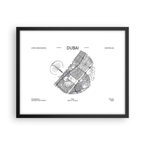 Affisch i svart ram - Dubais anatomi - 50x40 cm