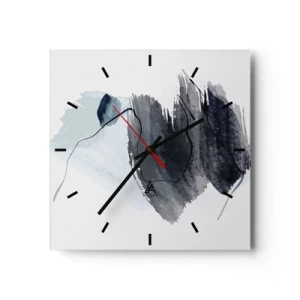 Väggklocka - Klocka på glas - Intensitet och rörelse - 40x40 cm