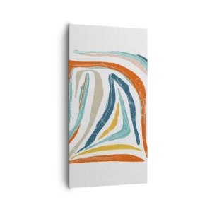 Canvastavla - Bild på duk - Vänligt leende abstraktion - 65x120 cm