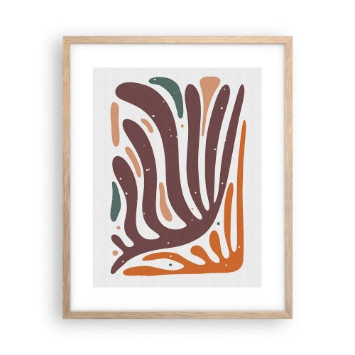 Affisch i ram av ljusek - Strålande organisk komposition - 40x50 cm