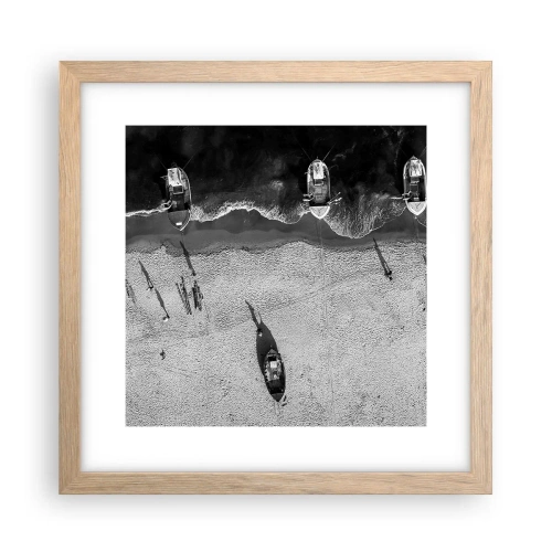 Affisch i ram av ljusek - Fortfarande på stranden... - 30x30 cm