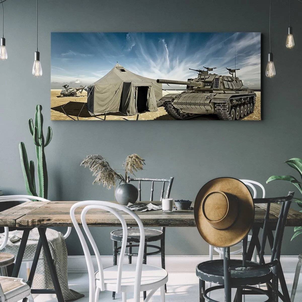 Canvastavla - Bild på duk - Militär dröm - 160x50 cm