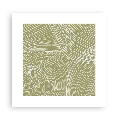 Affisch - Intrikat abstraktion i vitt - 30x30 cm