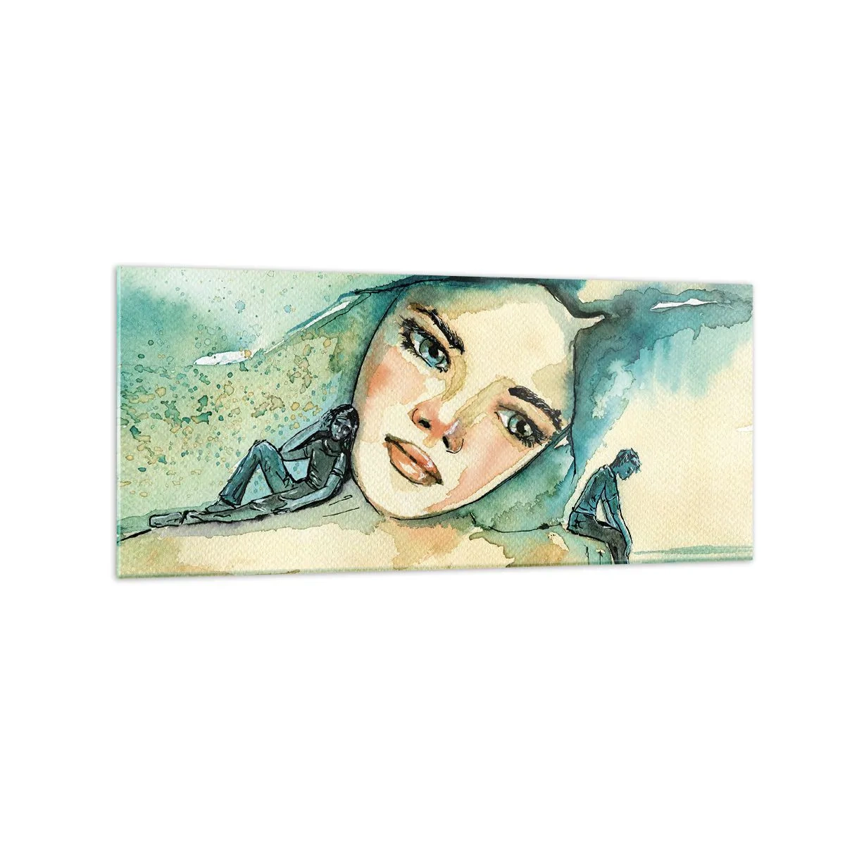 Glastavla - Bild på glas - Am I blue? - 120x50 cm