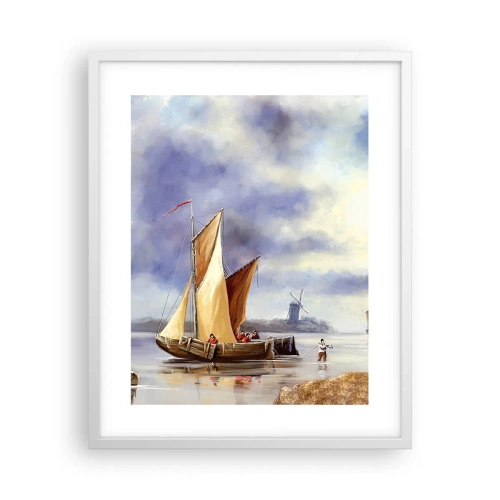 Affisch i vit ram - Seglarnas hemkomst - 40x50 cm