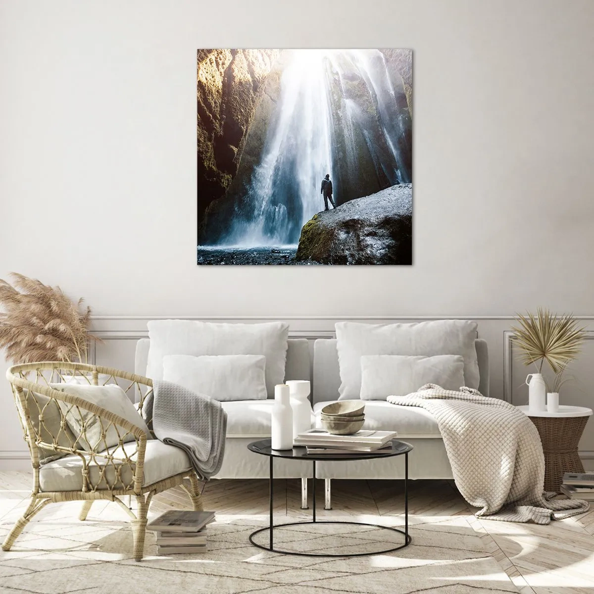 Glastavla - Bild på glas - Proportioner återställs - 70x70 cm