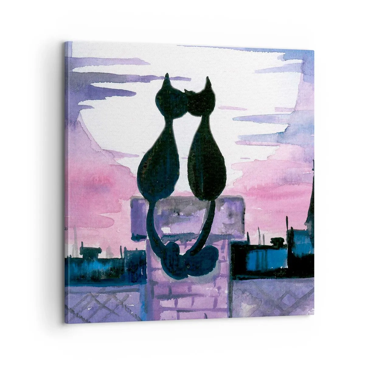 Canvastavla - Bild på duk - Rendez-vous under månen - 60x60 cm