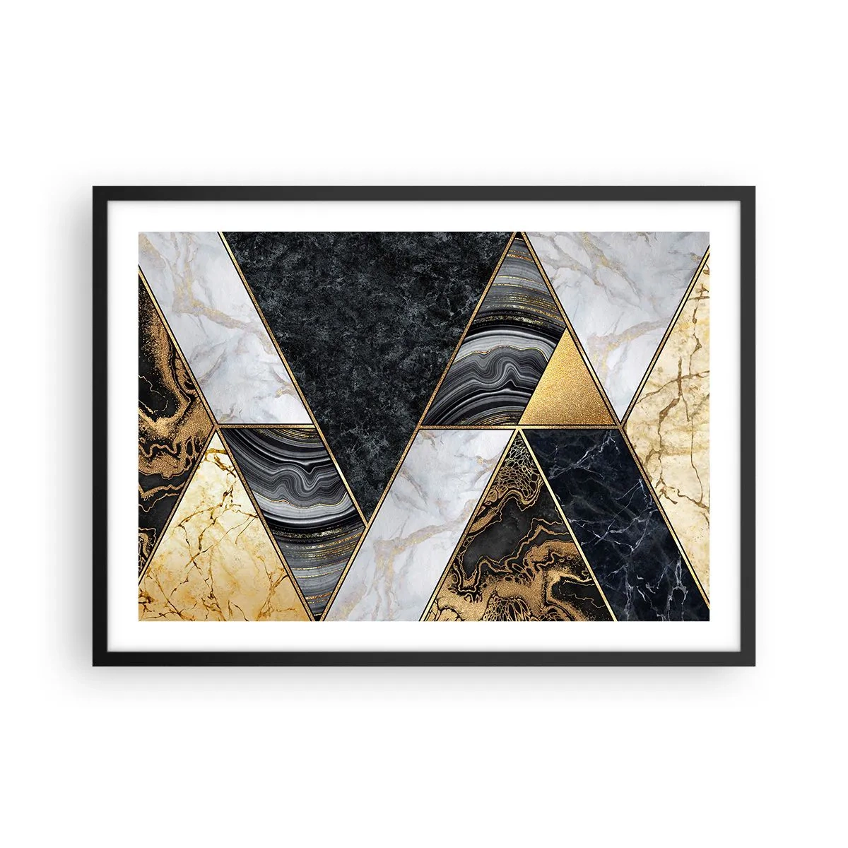 Affisch i svart ram - Sten vid sten - 70x50 cm
